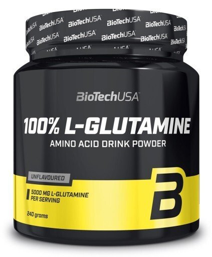 BioTechUSA 100% L-Glutamine, Unflavoured - 240 grams - L-Glutamine, Glutamine at MySupplementShop by BioTechUSA