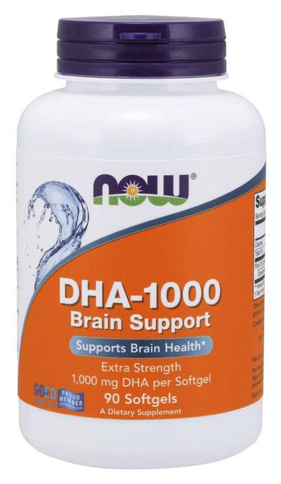 NOW Foods DHA-1000 Brain Support - 90 softgels - Health and Wellbeing at MySupplementShop by NOW Foods