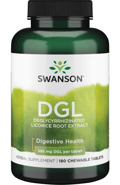 Swanson DGL, 385mg - 180 chewable tabs - Health and Wellbeing at MySupplementShop by Swanson