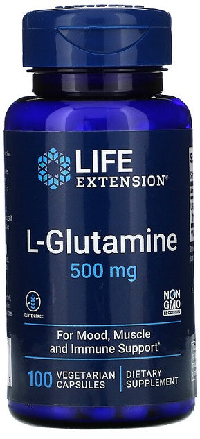 Life Extension L-Glutamine, 500mg - 100 vcaps - Default Title - L-Glutamine, Glutamine at MySupplementShop by Life Extension