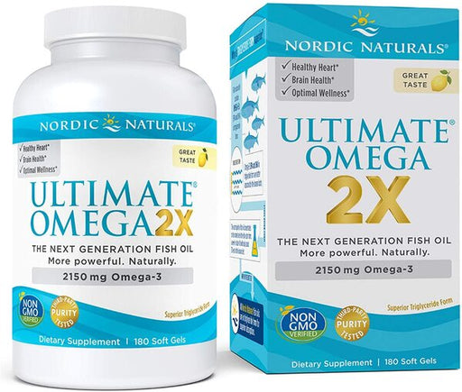 Nordic Naturals Ultimate Omega 2X, 2150mg Lemon - 180 softgels - Health and Wellbeing at MySupplementShop by Nordic Naturals