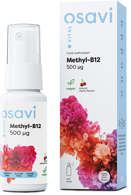 Osavi Methyl-B12 Oral Spray, 500mcg (Cherry) - 25 ml. - Vitamin B12 at MySupplementShop by Osavi