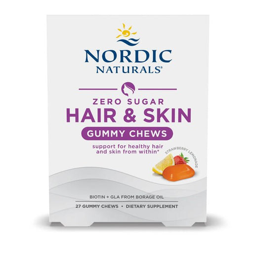 Nordic Naturals Hair & Skin Gummy Chews Strawberry Lemonade  27 gummy chews - Health and Wellbeing at MySupplementShop by Nordic Naturals