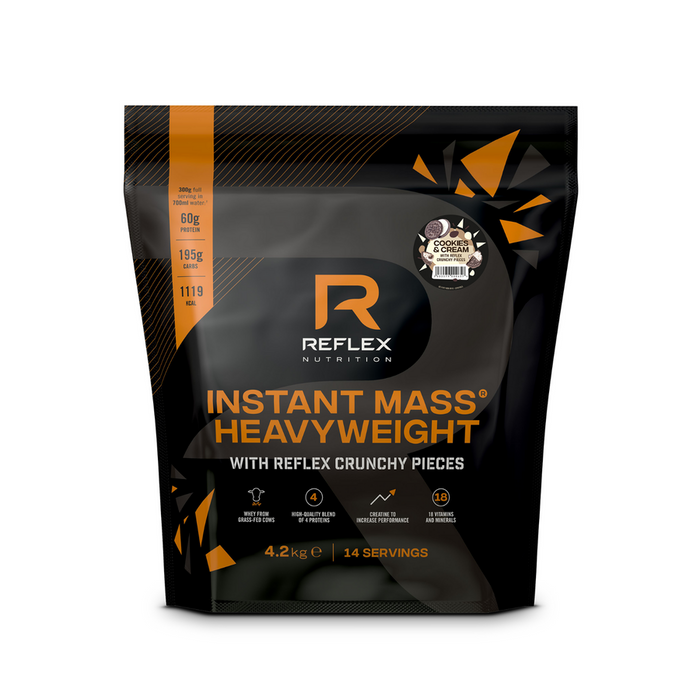 Reflex Nutrition Instant Mass Heavyweight - with Crunchy Pieces Cookies & Cream 4.2kg - Sports & Energy Drinks at MySupplementShop by Reflex Nutrition