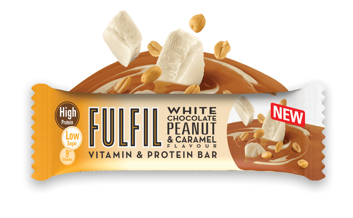 Fulfil Vitamin & Protein Bar 15 x 55g - White Peanut & Caramel - Sports Nutrition at MySupplementShop by Fulfil Nutrition